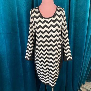 Derek Heart Plus Chevron Long Sleeve Sweater Dress
